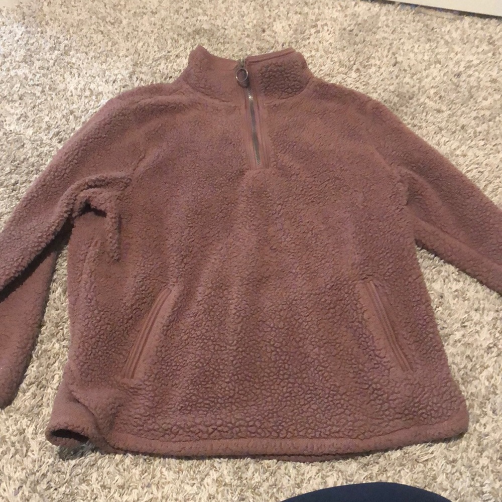 cozy sherpa quarter zip pullover